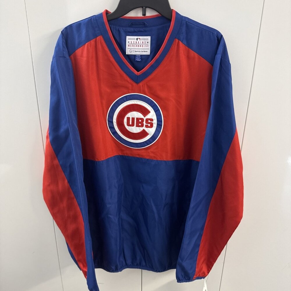 G-III Sports MLB Chicago Cubs Men's XL Pullover Windbreaker Side Zip Warmup NWT